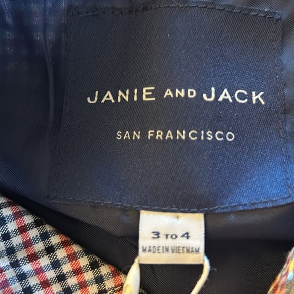 Janie and Jack Boys Plaid Snap Front Jacket Size 3-4 NWT - Picture 2 of 6